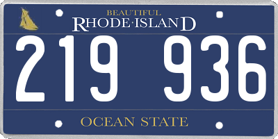 RI license plate 219936
