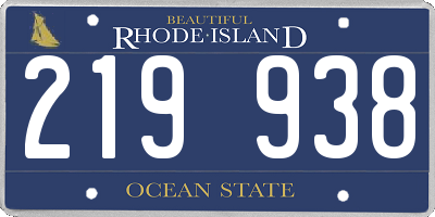 RI license plate 219938