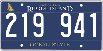 RI license plate 219941
