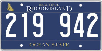 RI license plate 219942
