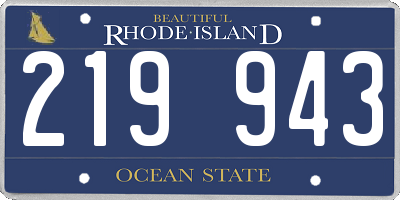 RI license plate 219943