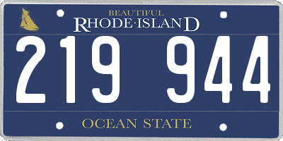 RI license plate 219944