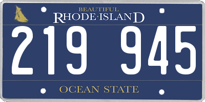 RI license plate 219945
