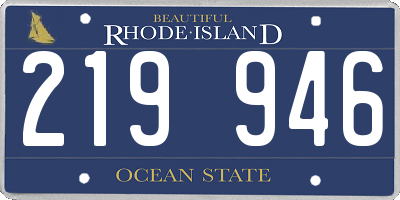 RI license plate 219946