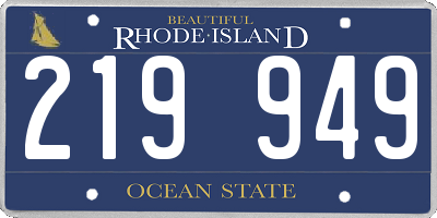 RI license plate 219949