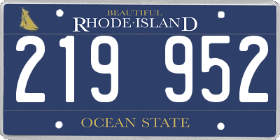 RI license plate 219952