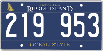 RI license plate 219953