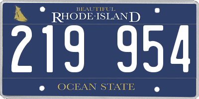 RI license plate 219954