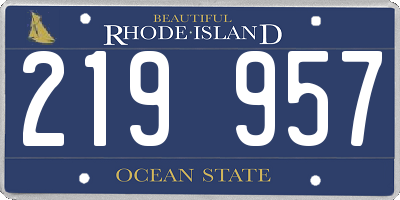 RI license plate 219957
