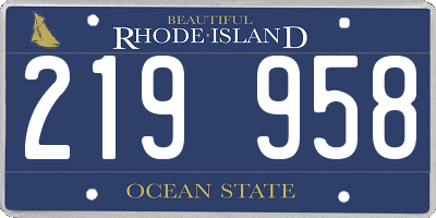 RI license plate 219958