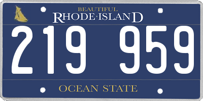 RI license plate 219959