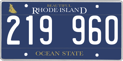 RI license plate 219960