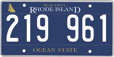 RI license plate 219961