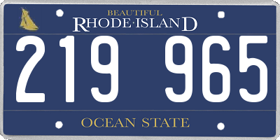 RI license plate 219965