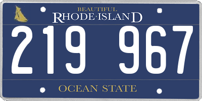 RI license plate 219967