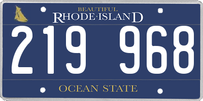 RI license plate 219968
