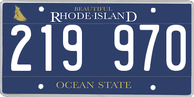 RI license plate 219970