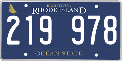 RI license plate 219978