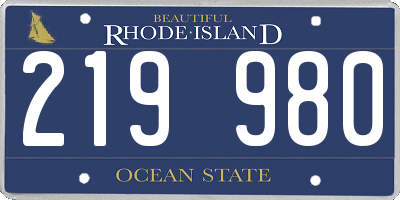 RI license plate 219980