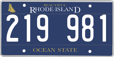 RI license plate 219981