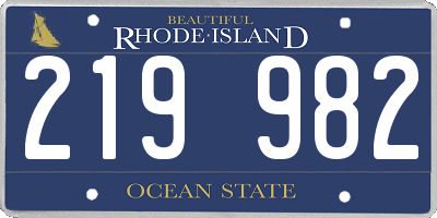 RI license plate 219982