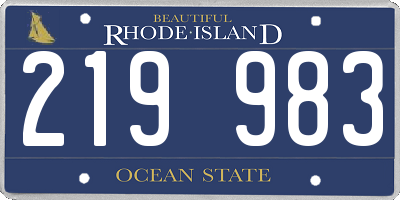 RI license plate 219983