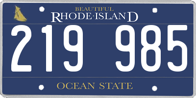 RI license plate 219985
