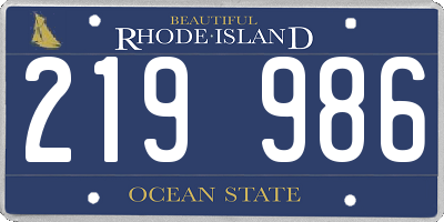 RI license plate 219986