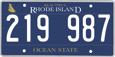 RI license plate 219987