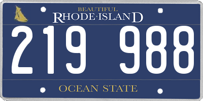 RI license plate 219988