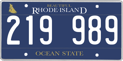 RI license plate 219989