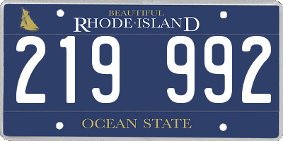 RI license plate 219992