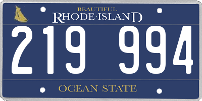 RI license plate 219994