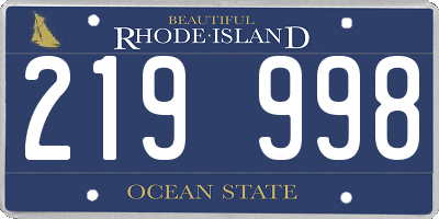 RI license plate 219998