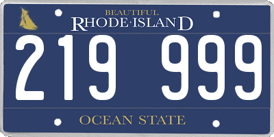 RI license plate 219999