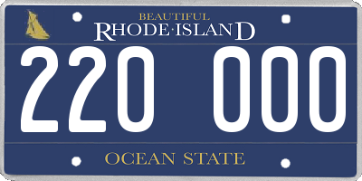 RI license plate 220000