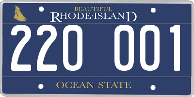 RI license plate 220001