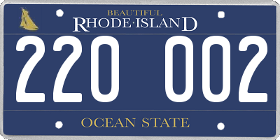 RI license plate 220002