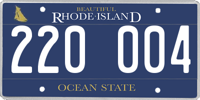 RI license plate 220004