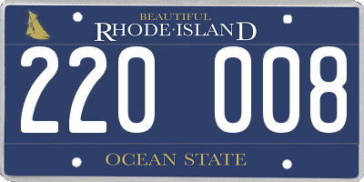 RI license plate 220008