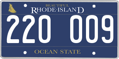 RI license plate 220009