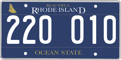 RI license plate 220010