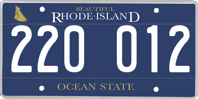 RI license plate 220012