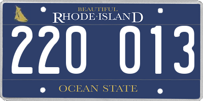 RI license plate 220013