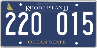 RI license plate 220015