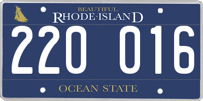 RI license plate 220016