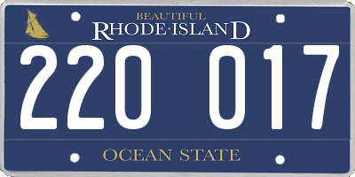 RI license plate 220017