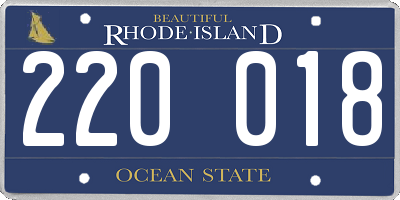RI license plate 220018