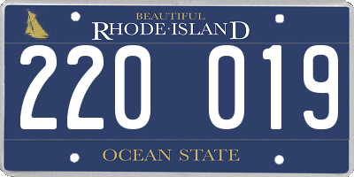 RI license plate 220019