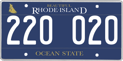 RI license plate 220020